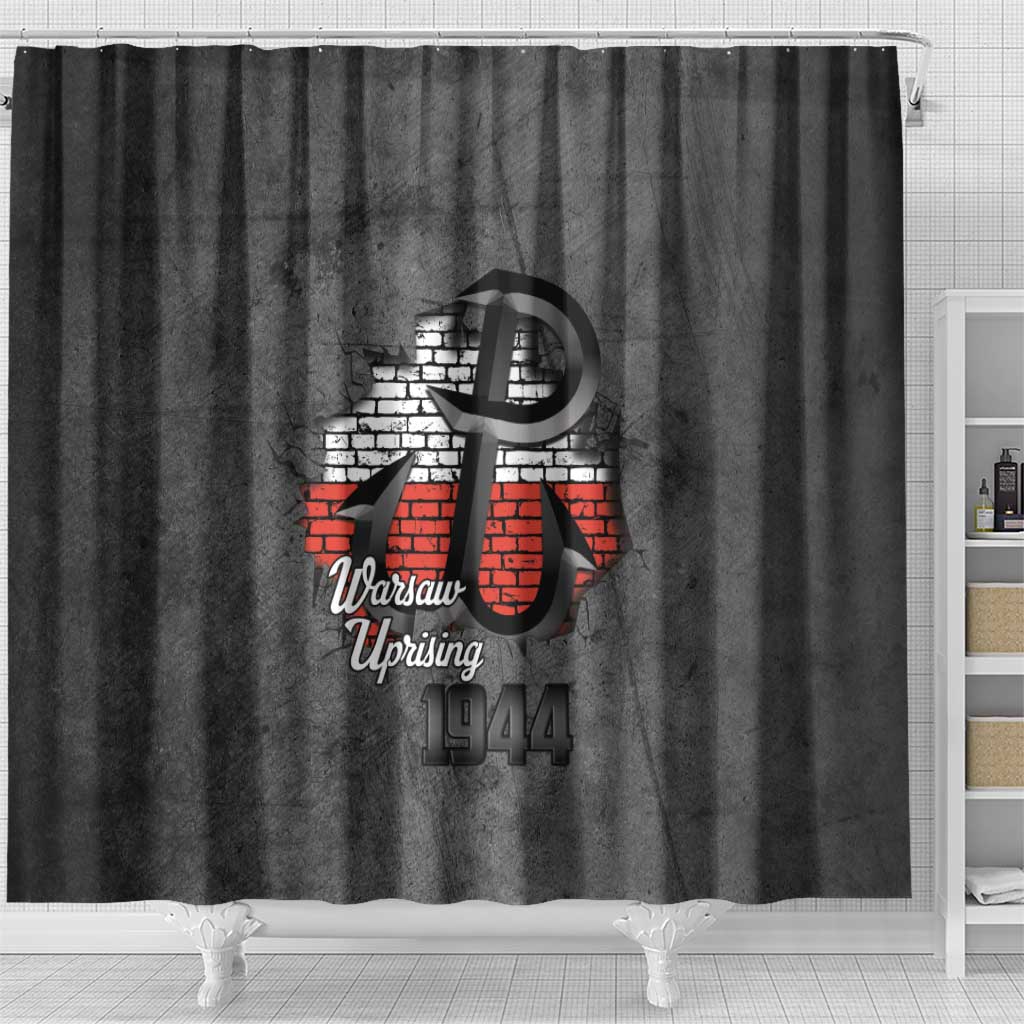 Warsaw Uprising 1944 Poland Shower Curtain Polish Anchor Kotwica