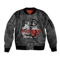 Warsaw Uprising 1944 Poland Sleeve Zip Bomber Jacket Polish Anchor Kotwica