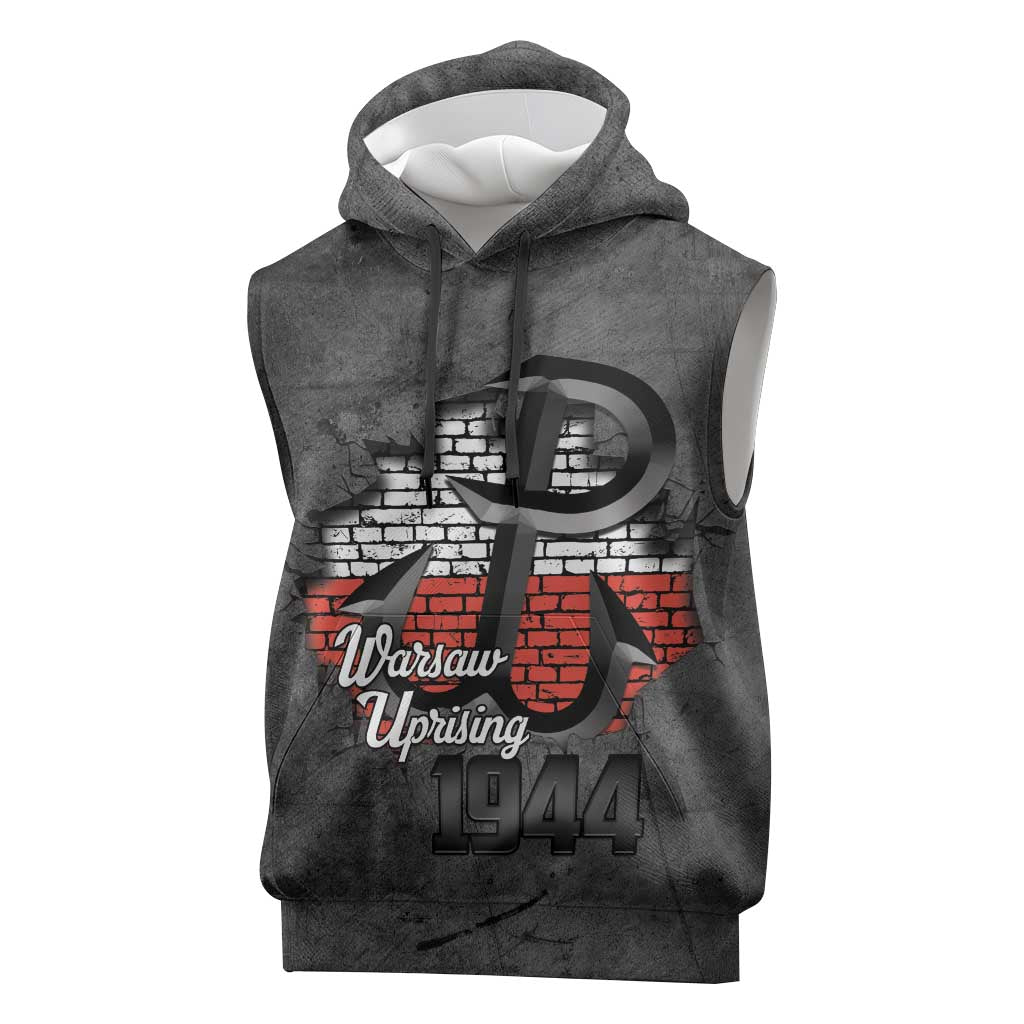 Warsaw Uprising 1944 Poland Sleeveless Hoodie Polish Anchor Kotwica