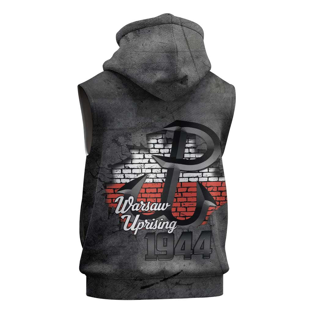 Warsaw Uprising 1944 Poland Sleeveless Hoodie Polish Anchor Kotwica