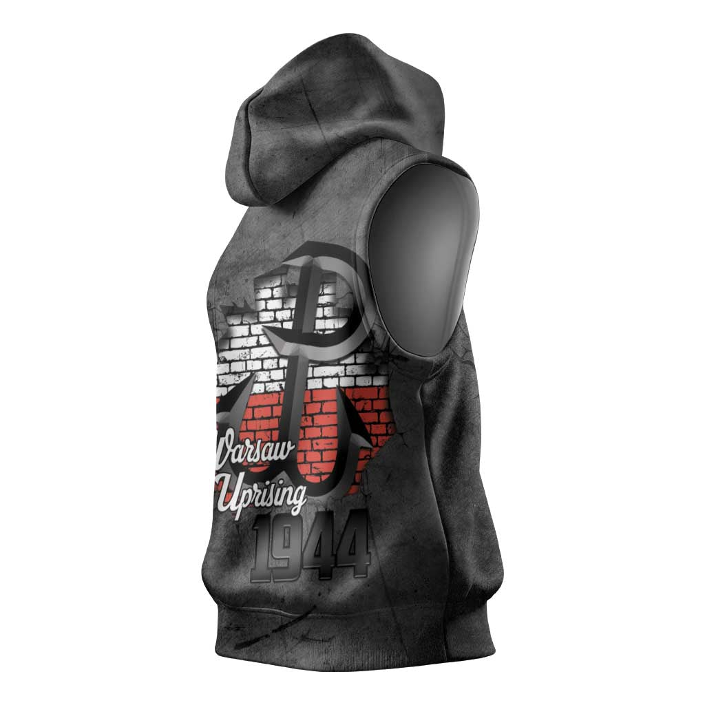 Warsaw Uprising 1944 Poland Sleeveless Hoodie Polish Anchor Kotwica
