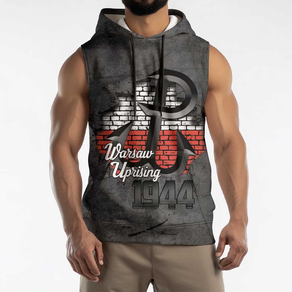 Warsaw Uprising 1944 Poland Sleeveless Hoodie Polish Anchor Kotwica