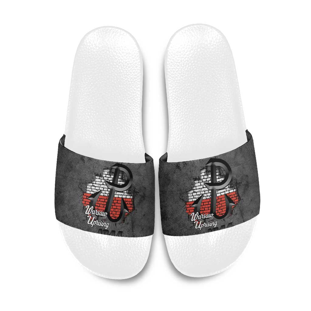 Warsaw Uprising 1944 Poland Slide Sandals Polish Anchor Kotwica