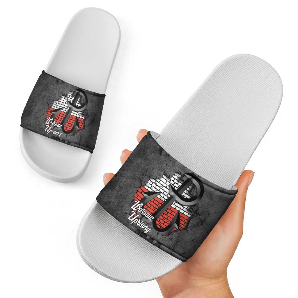 Warsaw Uprising 1944 Poland Slide Sandals Polish Anchor Kotwica