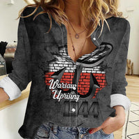 Warsaw Uprising 1944 Poland Women Casual Shirt Polish Anchor Kotwica