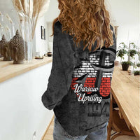 Warsaw Uprising 1944 Poland Women Casual Shirt Polish Anchor Kotwica