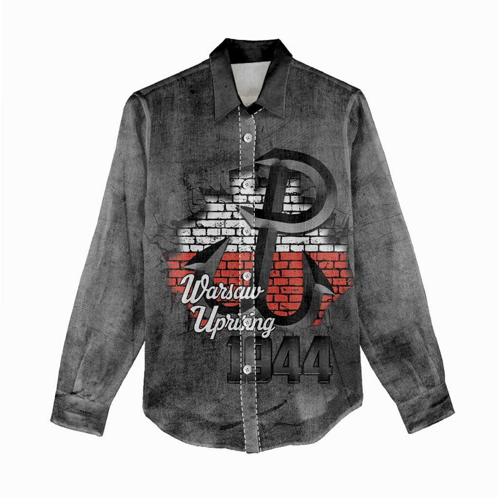 Warsaw Uprising 1944 Poland Women Casual Shirt Polish Anchor Kotwica