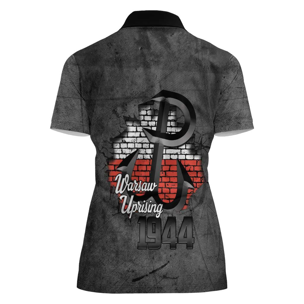 Warsaw Uprising 1944 Poland Women Polo Shirt Polish Anchor Kotwica