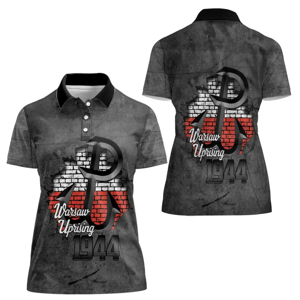 Warsaw Uprising 1944 Poland Women Polo Shirt Polish Anchor Kotwica