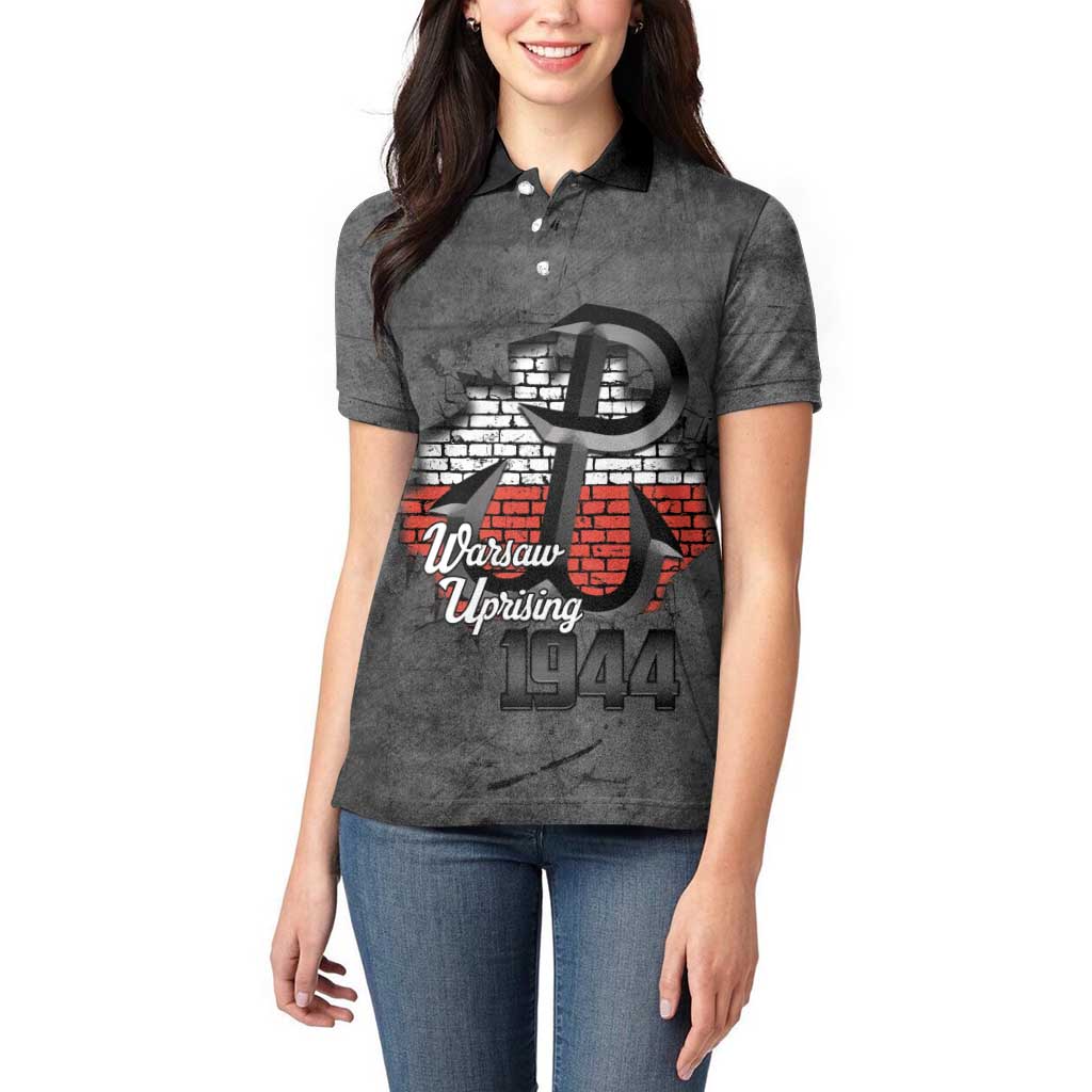 Warsaw Uprising 1944 Poland Women Polo Shirt Polish Anchor Kotwica