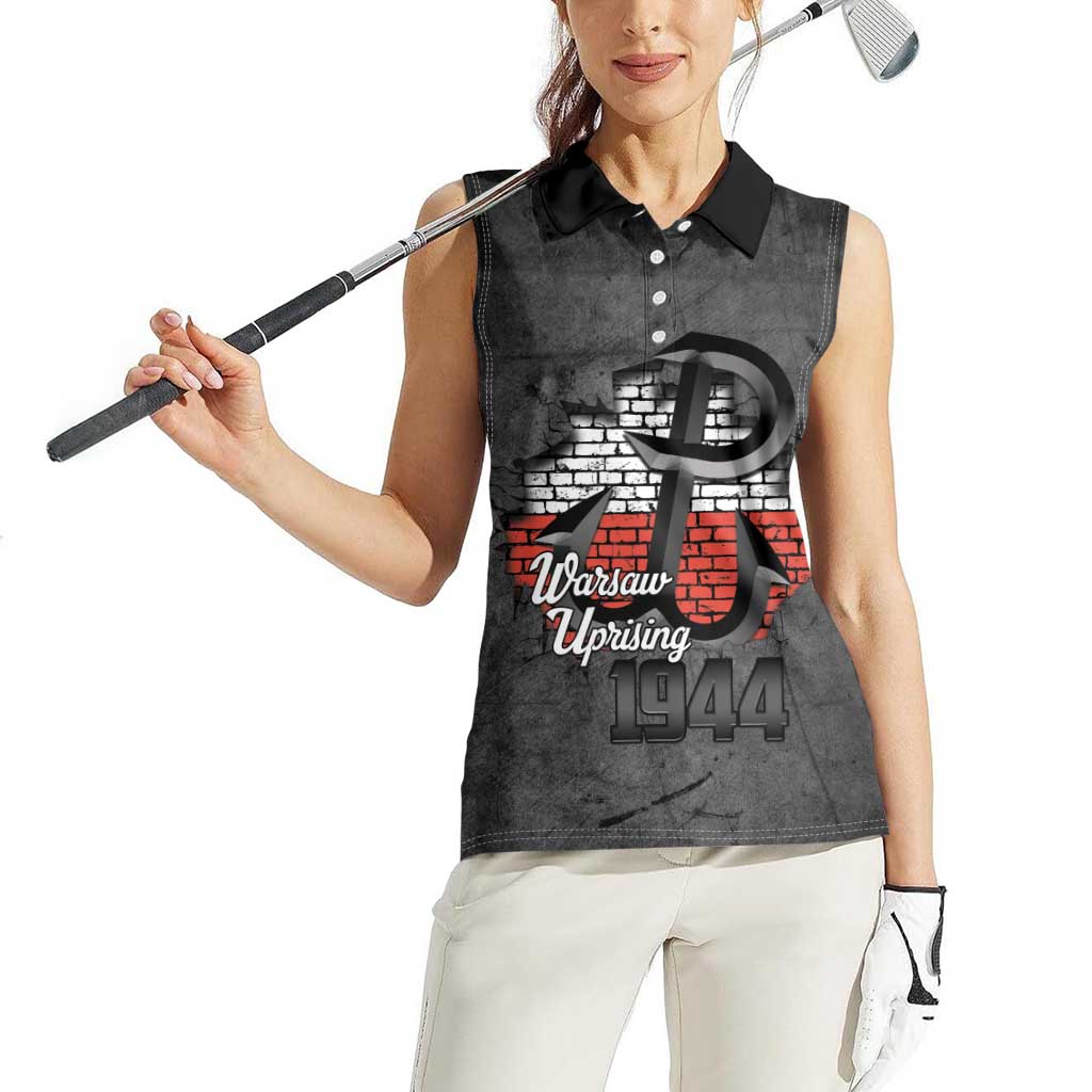 Warsaw Uprising 1944 Poland Women Sleeveless Polo Shirt Polish Anchor Kotwica