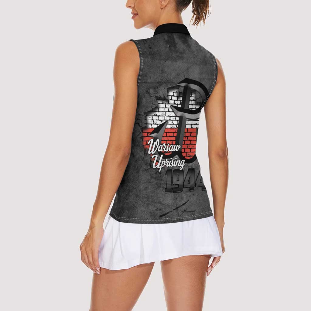 Warsaw Uprising 1944 Poland Women Sleeveless Polo Shirt Polish Anchor Kotwica