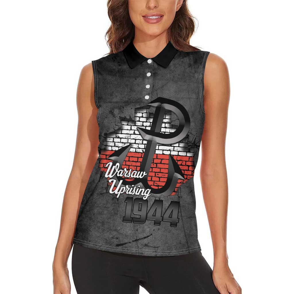 Warsaw Uprising 1944 Poland Women Sleeveless Polo Shirt Polish Anchor Kotwica