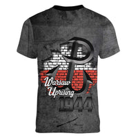 Warsaw Uprising 1944 Poland Women V-Neck T-Shirt Polish Anchor Kotwica