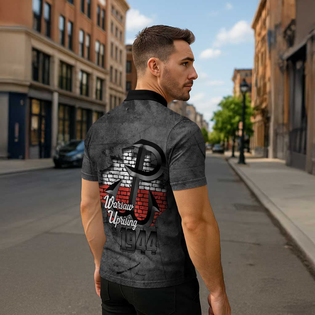 Warsaw Uprising 1944 Poland Zipper Polo Shirt Polish Anchor Kotwica