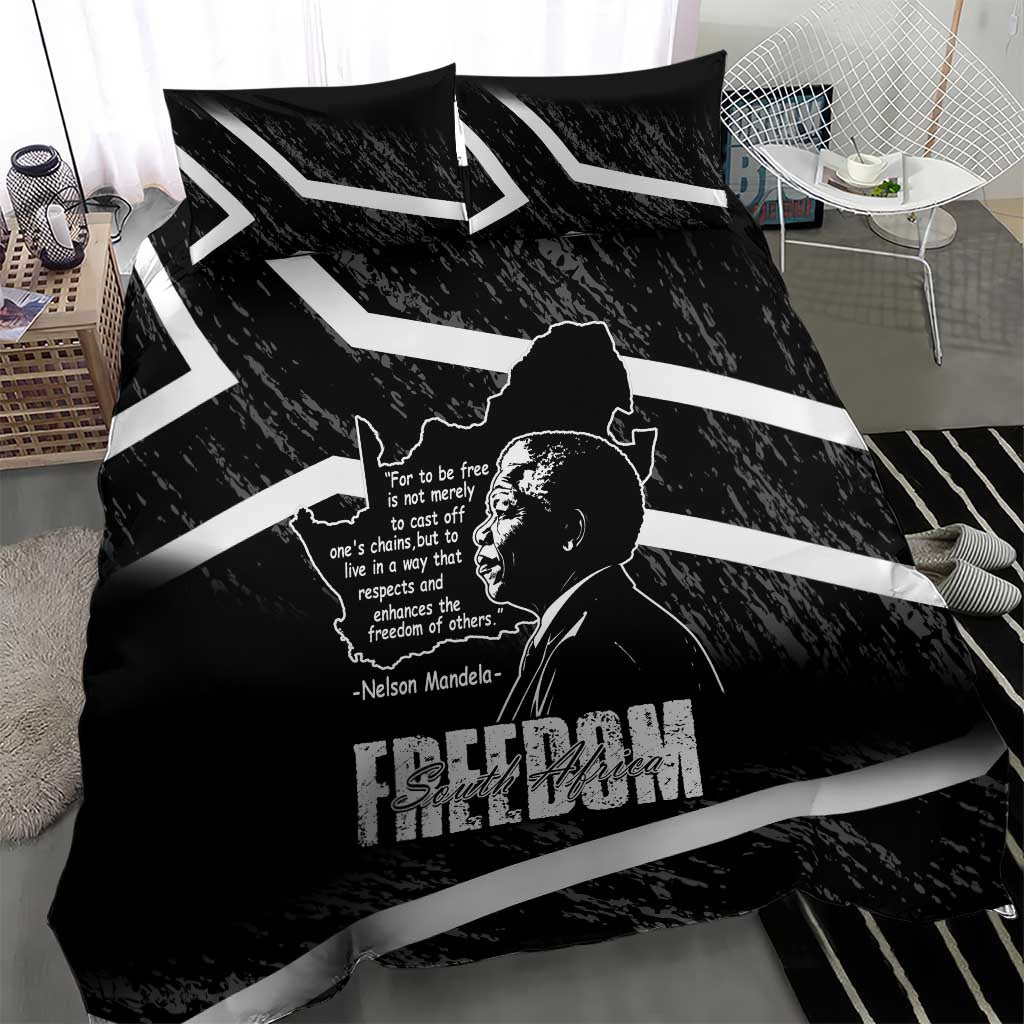 South Africa Freedom Day Bedding Set Nelson Mandela With Map