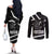 South Africa Freedom Day Couples Matching Off The Shoulder Long Sleeve Dress and Long Sleeve Button Shirt Nelson Mandela With Map