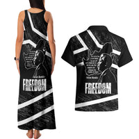 South Africa Freedom Day Couples Matching Tank Maxi Dress and Hawaiian Shirt Nelson Mandela With Map