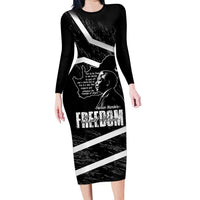 South Africa Freedom Day Family Matching Long Sleeve Bodycon Dress and Hawaiian Shirt Nelson Mandela With Map