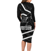 South Africa Freedom Day Family Matching Long Sleeve Bodycon Dress and Hawaiian Shirt Nelson Mandela With Map