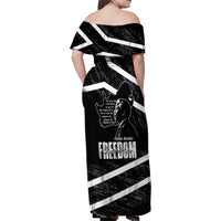 South Africa Freedom Day Family Matching Off Shoulder Maxi Dress and Hawaiian Shirt Nelson Mandela With Map