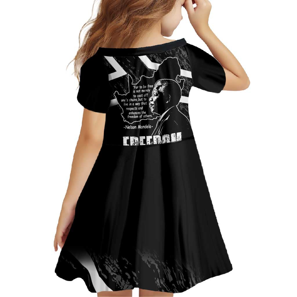 South Africa Freedom Day Family Matching Short Sleeve Bodycon Dress and Hawaiian Shirt Nelson Mandela With Map