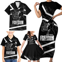 South Africa Freedom Day Family Matching Short Sleeve Bodycon Dress and Hawaiian Shirt Nelson Mandela With Map