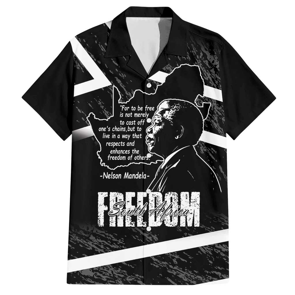 South Africa Freedom Day Family Matching Short Sleeve Bodycon Dress and Hawaiian Shirt Nelson Mandela With Map