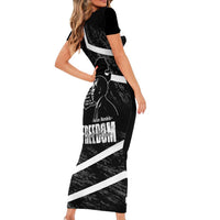 South Africa Freedom Day Family Matching Short Sleeve Bodycon Dress and Hawaiian Shirt Nelson Mandela With Map