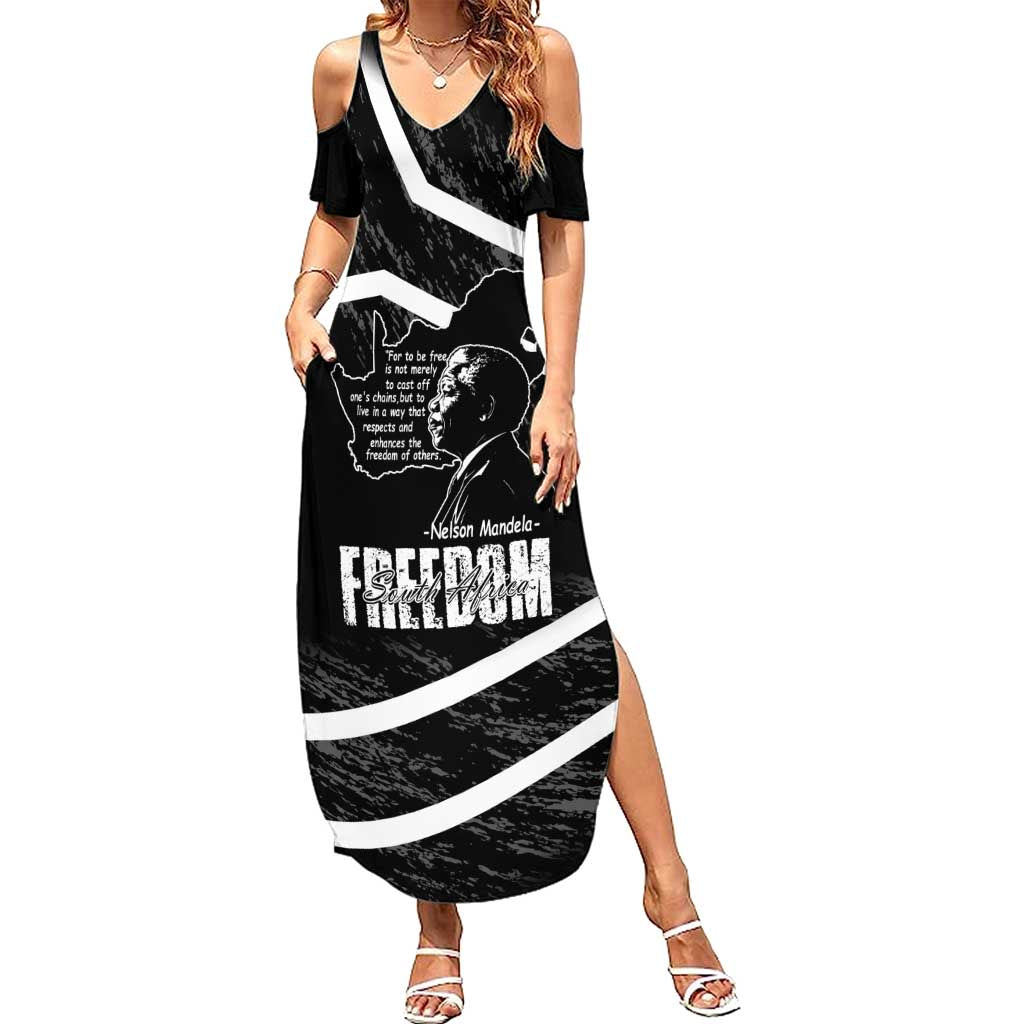 South Africa Freedom Day Family Matching Summer Maxi Dress and Hawaiian Shirt Nelson Mandela With Map