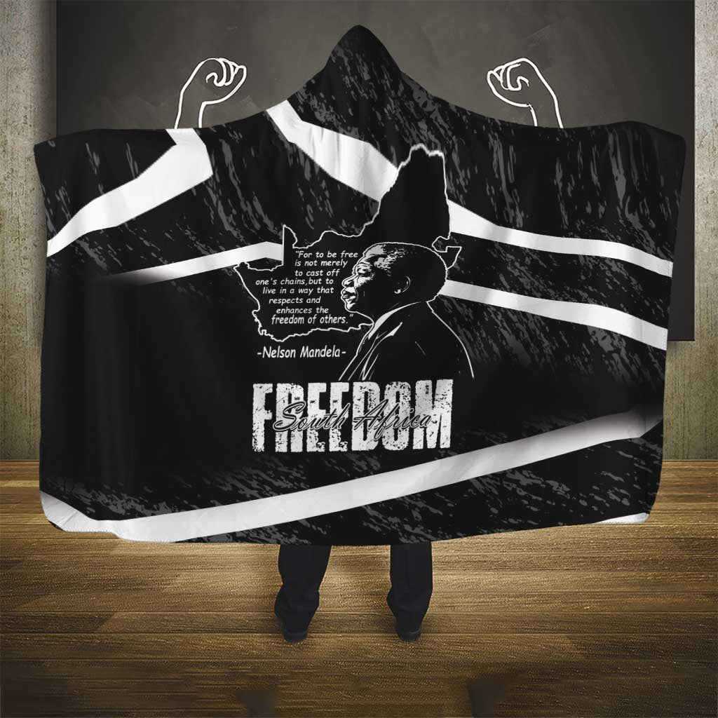 South Africa Freedom Day Hooded Blanket Nelson Mandela With Map