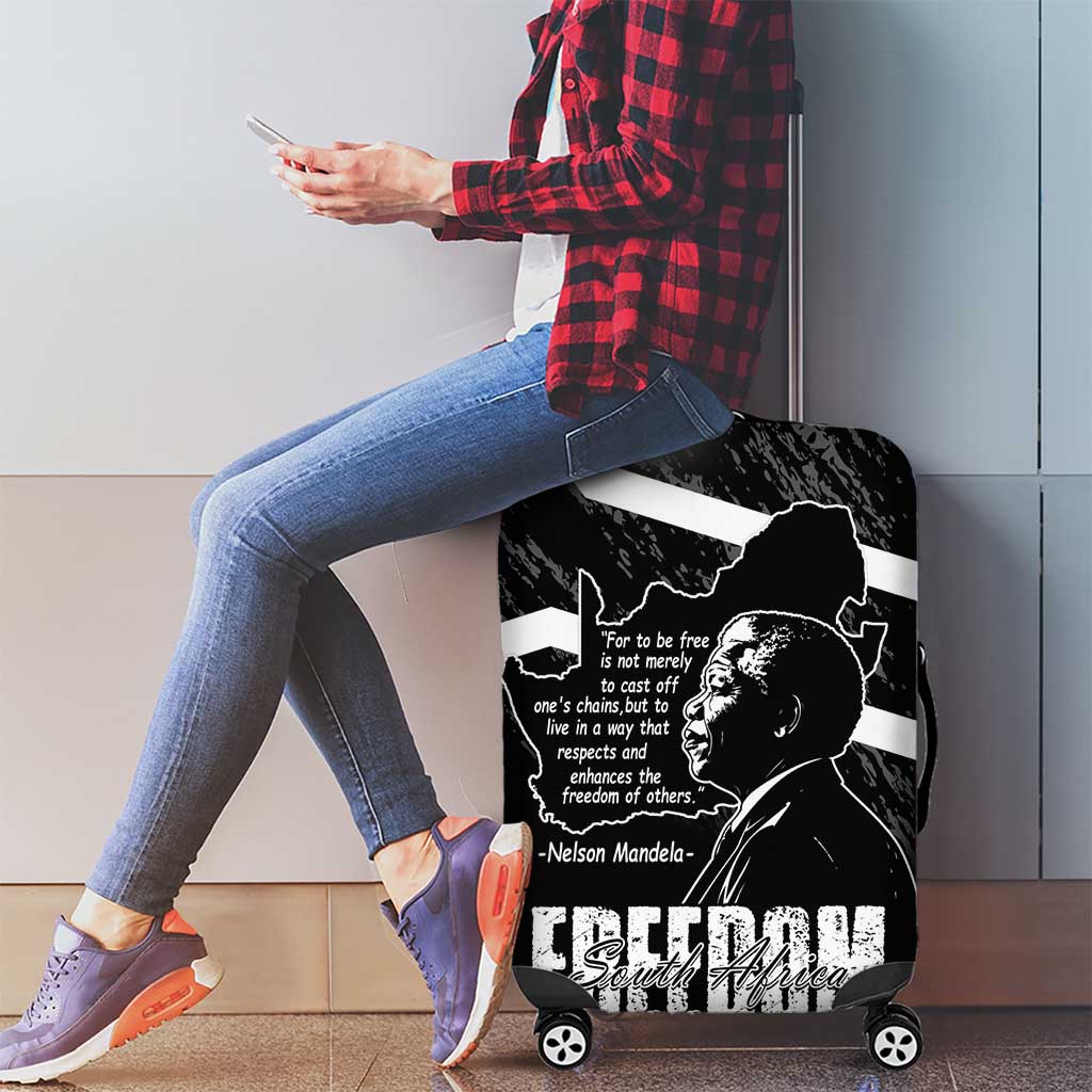 South Africa Freedom Day Luggage Cover Nelson Mandela With Map