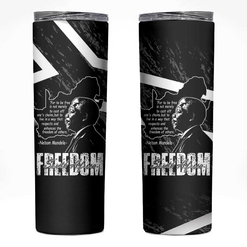 South Africa Freedom Day Skinny Tumbler Nelson Mandela With Map