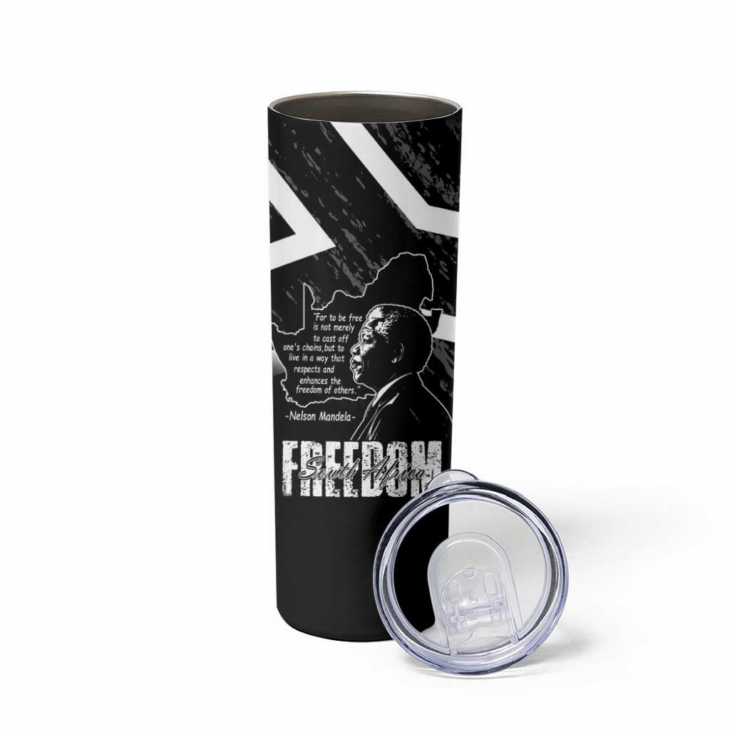 South Africa Freedom Day Skinny Tumbler Nelson Mandela With Map