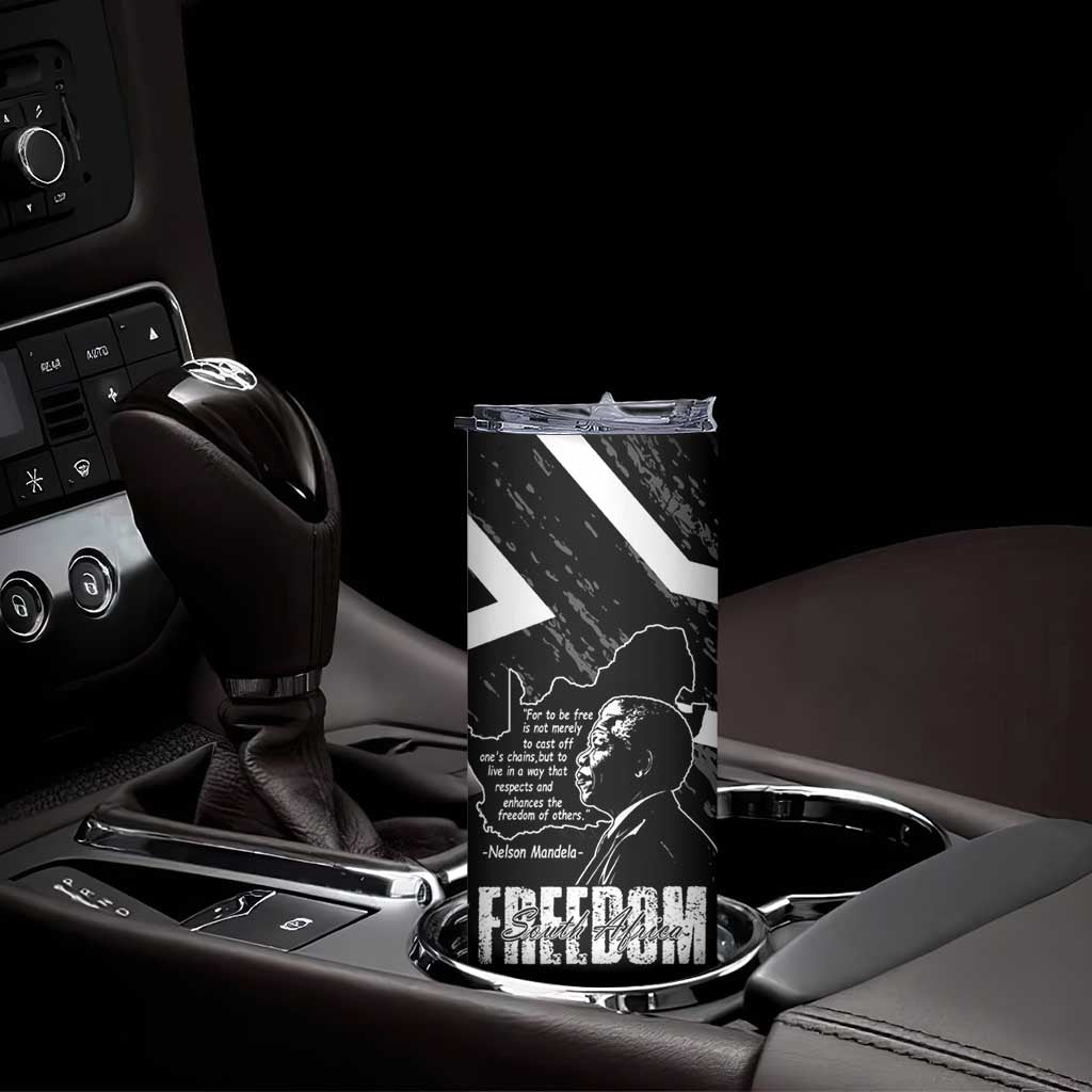South Africa Freedom Day Skinny Tumbler Nelson Mandela With Map