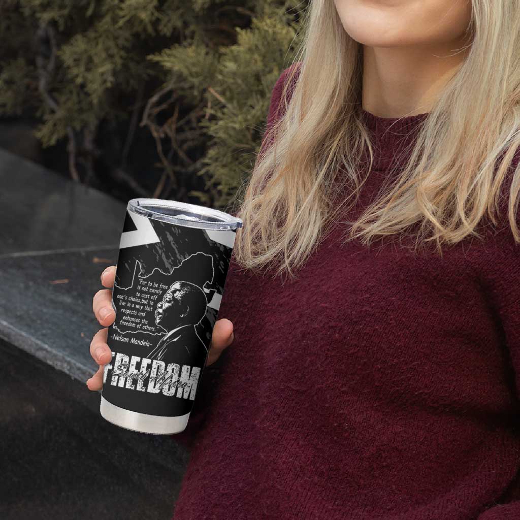 South Africa Freedom Day Tumbler Cup Nelson Mandela With Map