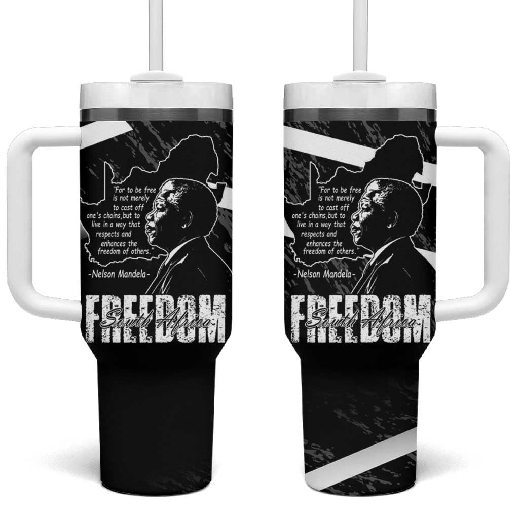 South Africa Freedom Day Tumbler With Handle Nelson Mandela With Map