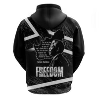 South Africa Freedom Day Zip Hoodie Nelson Mandela With Map