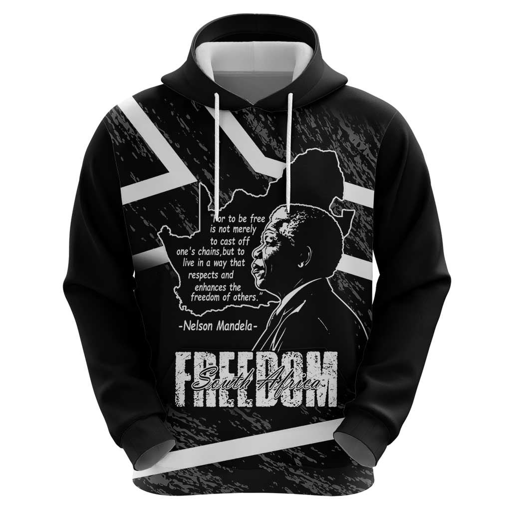 South Africa Freedom Day Zip Hoodie Nelson Mandela With Map