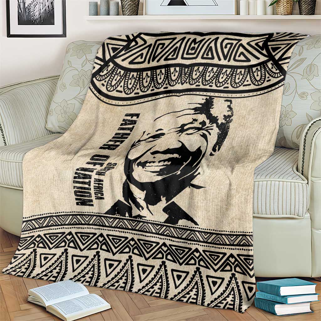 South Africa Nelson Mandela - Father Of Nation Blanket Vintage African Pattern