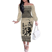 South Africa Nelson Mandela - Father Of Nation Family Matching Off The Shoulder Long Sleeve Dress and Hawaiian Shirt Vintage African Pattern
