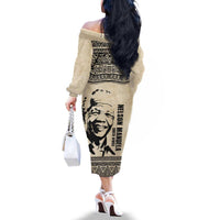 South Africa Nelson Mandela - Father Of Nation Family Matching Off The Shoulder Long Sleeve Dress and Hawaiian Shirt Vintage African Pattern