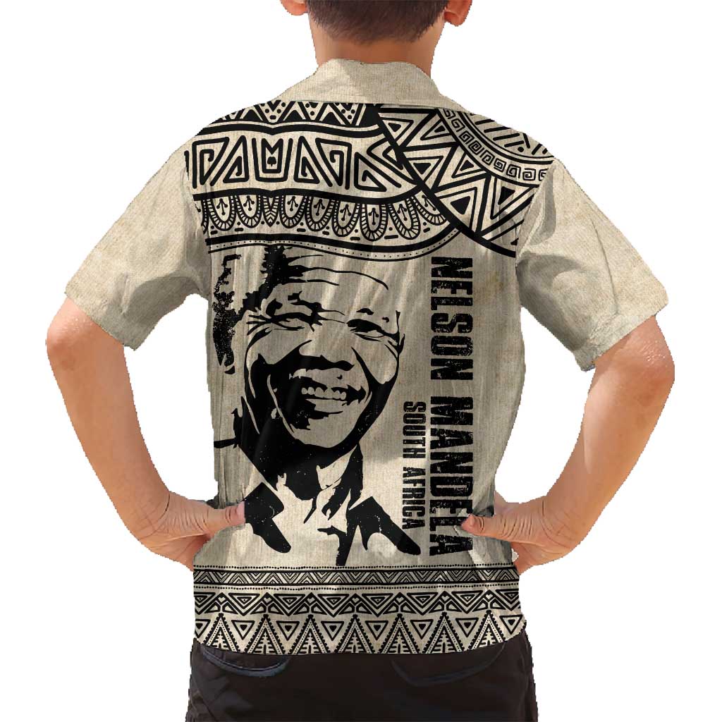 South Africa Nelson Mandela - Father Of Nation Family Matching Off Shoulder Short Dress and Hawaiian Shirt Vintage African Pattern