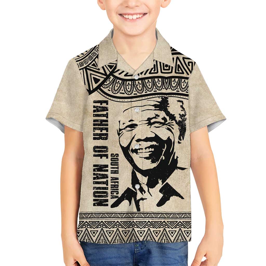 South Africa Nelson Mandela - Father Of Nation Family Matching Off Shoulder Short Dress and Hawaiian Shirt Vintage African Pattern