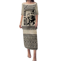 South Africa Nelson Mandela - Father Of Nation Family Matching Puletasi and Hawaiian Shirt Vintage African Pattern