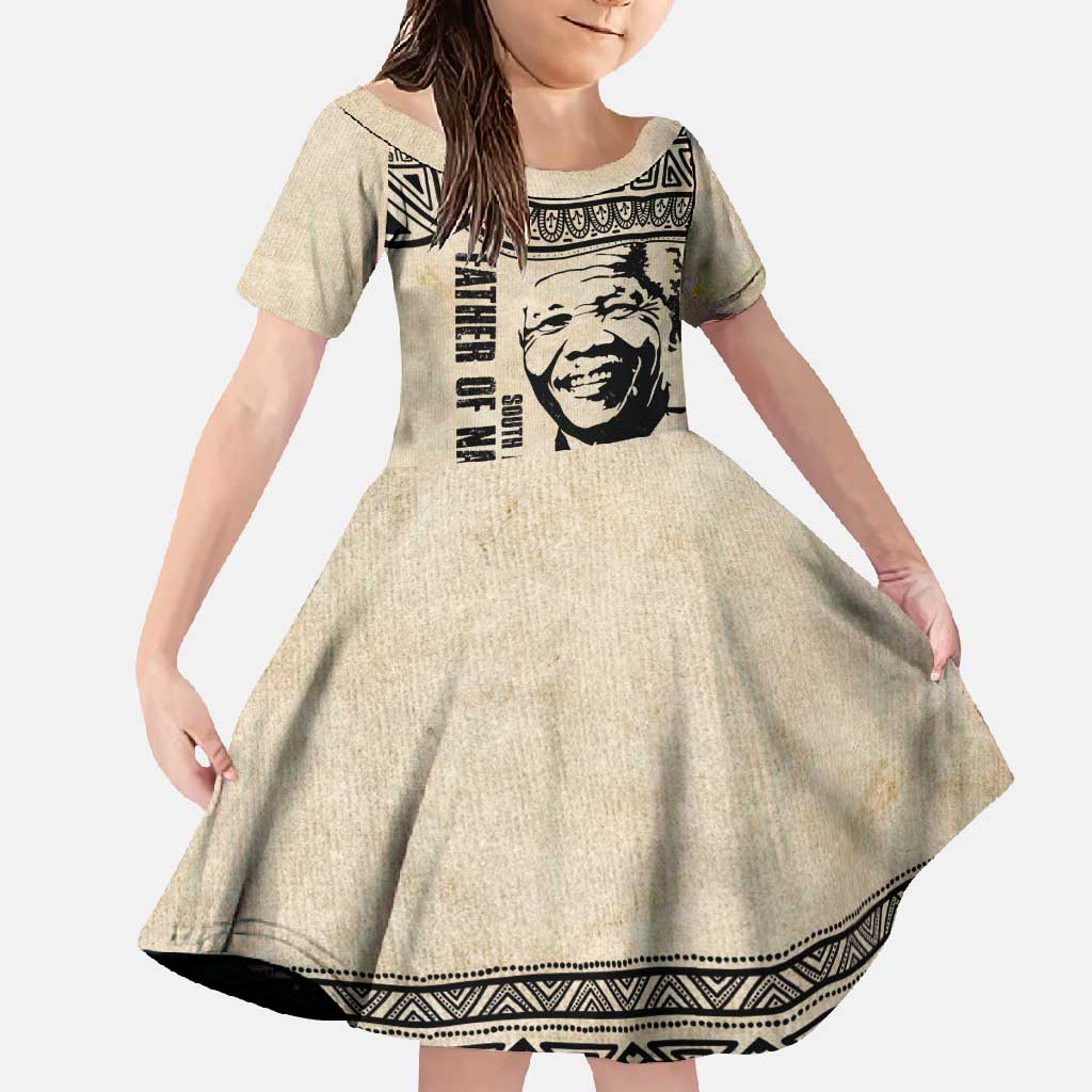 South Africa Nelson Mandela - Father Of Nation Family Matching Short Sleeve Bodycon Dress and Hawaiian Shirt Vintage African Pattern