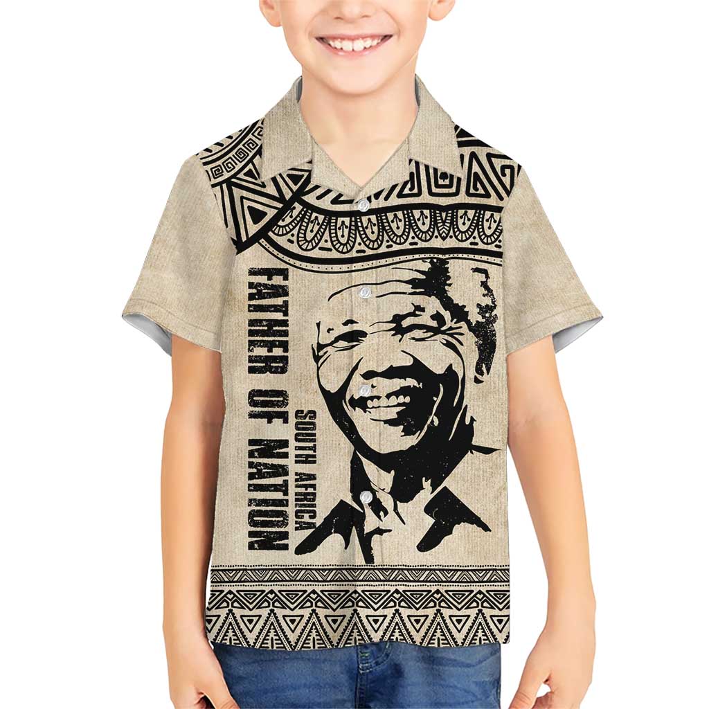 South Africa Nelson Mandela - Father Of Nation Family Matching Short Sleeve Bodycon Dress and Hawaiian Shirt Vintage African Pattern