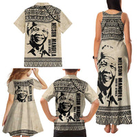 South Africa Nelson Mandela - Father Of Nation Family Matching Tank Maxi Dress and Hawaiian Shirt Vintage African Pattern