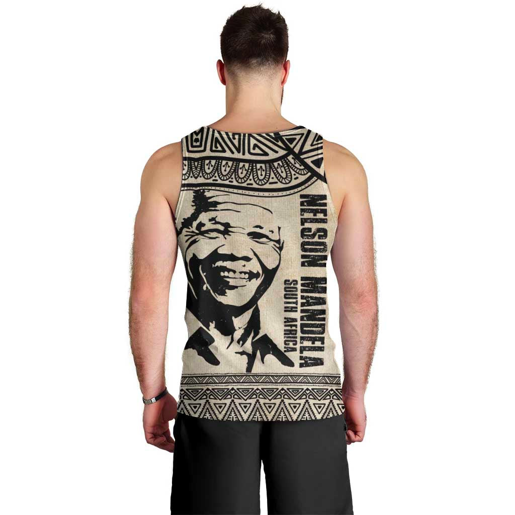 South Africa Nelson Mandela - Father Of Nation Men Tank Top Vintage African Pattern