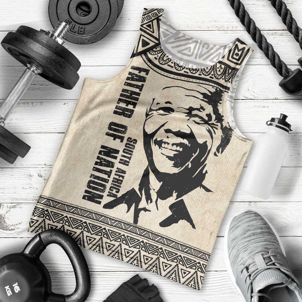South Africa Nelson Mandela - Father Of Nation Men Tank Top Vintage African Pattern